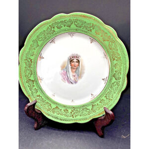 Antique Carlsbad Austria China Portrait Plate, Josephine Napoleon First Wife 7"